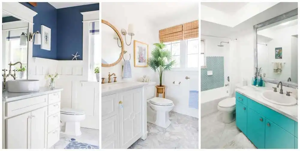 White and blue vanities